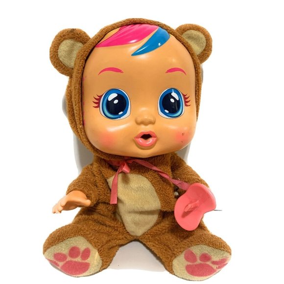 Cry Babies BONNIE Teddy Bear Baby Interactive Doll Cries Tears Sounds pacifier - Picture 1 of 8